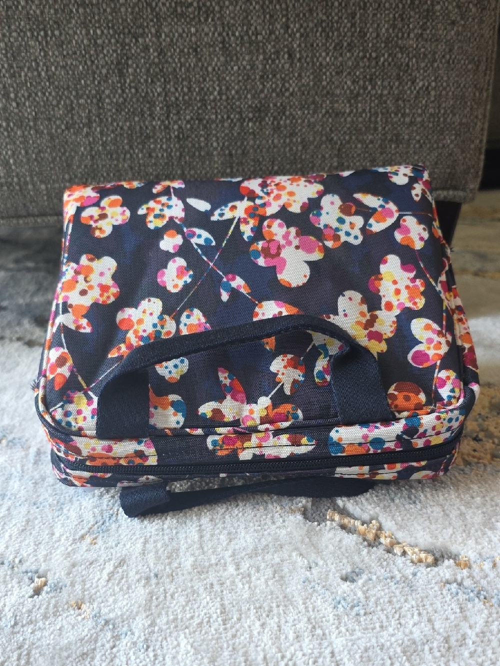 Vera Bradley Navy Floral Zip Cooler - Picture 7 of 16